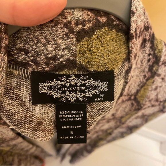 NWT Anthropologie Oliver by Escio sweater duster snake print - Picture 3 of 7